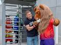 Game day energy: One lion too many. Access control: Not fooled.