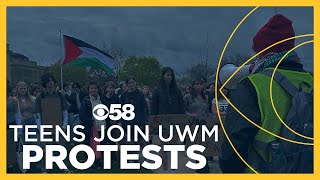 Shorewood High School students walk out, join UW-Milwaukee encampment