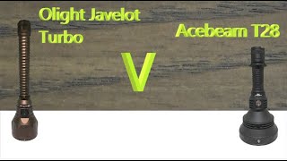 Olight Javelot Turbo V Acebeam T28 flashlight review (beam shots)