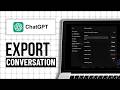 How to Export ChatGPT Conversation (Step By Step)