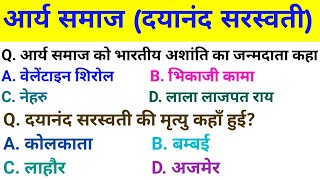 Aary Samaaj | आर्य समाज | Dayanand Saraswati | दयानंद सरस्वती | Most Important History Question
