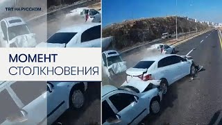 В Турции авария на дороге вызвала цепную реакцию