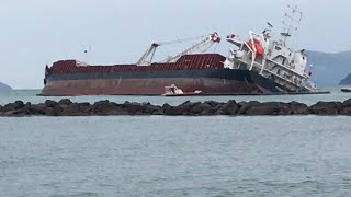 La nave guang rong non vuole andarsene. Da Marina di Massa.