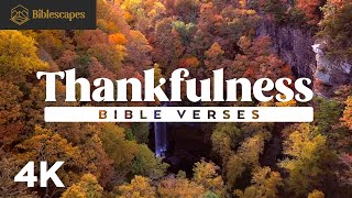 Bible Verses | Thankfulness | 4K | 15 Minutes | 75+ Scriptures | Audio Bible + Music