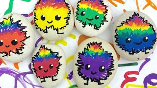 Adorable Rainbow Critters - Cute Stone Painting Ideas - Rock Painting 101