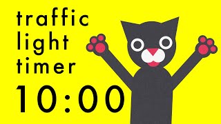 10 Minute Timer - Colour Change Traffic Light Cats Clock