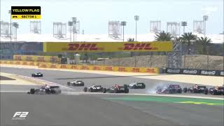 Roman Stanek race crash F2 Bahrain GP 2023