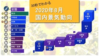 30秒でわかる『最新の国内景気動向』：TDB景気動向調査2020年8月 〜不透明感漂うなかでわずかな回復傾向〜 【TDB Economic Trends Research, August 2020】