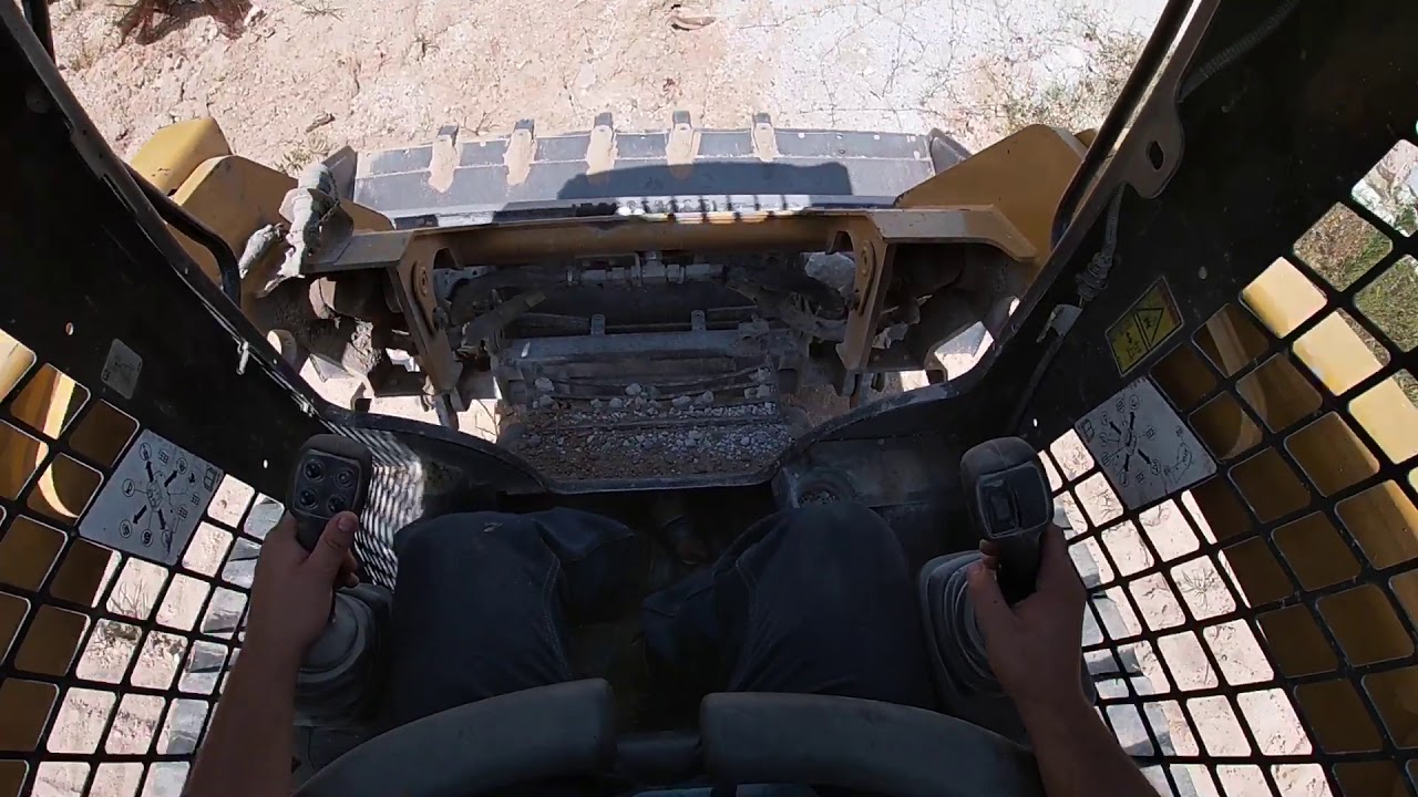 Cat 259d Skidsteer Loading Truck Cab View Youtube