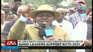 Nandi governor Sang \u0026 senator Cheralgei pledge to back DP Ruto’s presidential bid