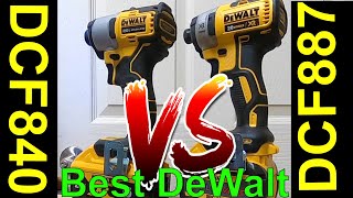 DeWalt XR DCF887 VS DeWalt DCF840 Impact Drivers