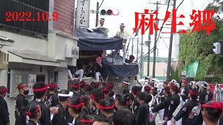 令和4年10月9日　貝塚市麻生郷だんじり祭　午後　たこぼうず　全やりまわし　事故あり