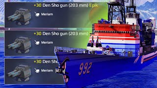 USS Fletcher 3X Meriam Gundam Den Sho gun Sekali Soot Damage 200K - Modern Warships