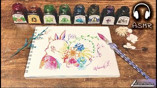 【ASMR】ガラスペンでカリカリと絵を描くときの音。