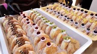 촉촉해! 촉촉해! 당일생산, 판매! 최고급 재료로만 만드는 6가지 빵도넛 | 6 kinds of Whipped Cream Doughnut | Korean Dessert