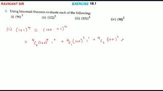 Using binomial theorem evaluate each of the following (101)^4