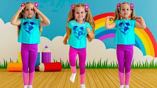 Diana Exercises and learns the English Alphabet - Kids Learning Videos