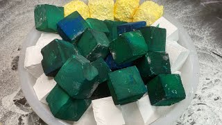 Dyed/fresh/pasted cubes with fresh and reformed blocks.