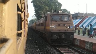 Two train crossing at Betnoti railway station Rupsa Bangriposi single line section very rare to see