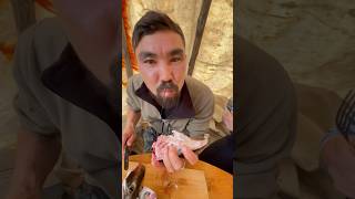 Корякский Сникерс или кушаем голову Кижуча . #fishing #salmon #камчатка #кижуч