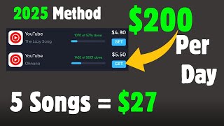 Get PAID $100 -$200 A Day 🤑 Listening To Songs ( NEW Website ) – How To Make Money Online In 2025