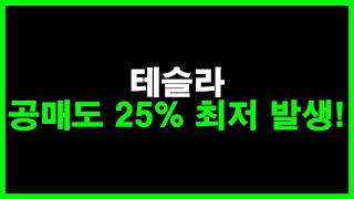 테슬라 공매도 25% 최저 발생! 어떻게 봐야 할까?