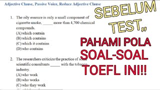 Reduced Adjective clause, Passive voice, Adjective Clause - soal TOEFL dan pembahasannya / LPDP