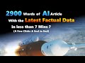 AI Writer - Unlock the Secret to writing a 2900-Word Article with Factual Data in Just 7 Minutes!