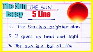 5 line on the sun essay in English | Five lines about sun in english | 5 lines on sun for kids