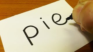 How to draw PIE（Pie in the Face Prank）using how to turn words into a cartoon - doodle art