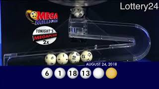 2018 08 24 Mega Millions Numbers and draw results