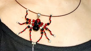 Diy Spider necklace - Halloween jewelry making 2022