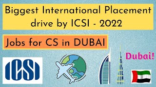 CS Jobs outside India| ICSI International Placement drive |Company Secretary Jobs | CS Job Abroad