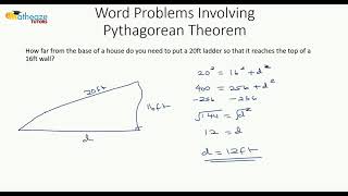 Word Problems Involving Pythagorean Theorem