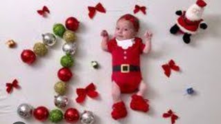 DIY 1 to 12 months Christmas theme baby photoshoot ideas #christmas#babyphotoshoot #goluzminiscreen