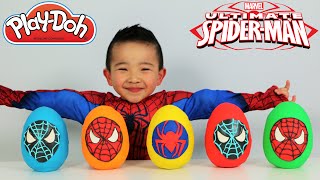 Ultimate Spiderman Play-Doh Surprise Eggs Opening Fun With Ckn Toys