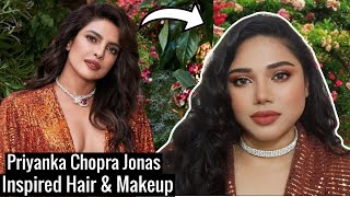 Priyanka Chopra Jonas Inspired Bronze Glam Makeup tutorial | Bollywood Celebrity Makeup Tutorial