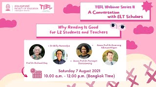 TEFL Webinar Series II : Why Reading Is Good for L2 Students and Teachers