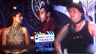 Mithun Chakraborty, Sangeeta Bijlani & Salman Khan On Sets Of "Parakrami" (Unreleased Film)