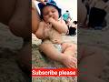 Funny baby reaction on the beach || #shorts #ytshort #baby #trending #funnybaby #cutebaby #kid