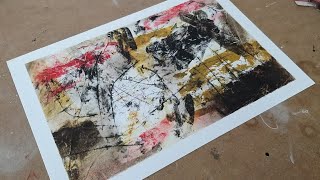 3 colour monoprint filmed live with oil paint.