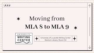 Moving from MLA 8th to MLA 9th Edition