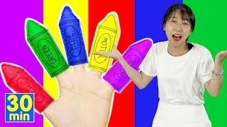 Finger Family Colors + More Kids songs with lyrics - HahaSong