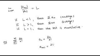 Calculus: Ratio Test for Series Convergence