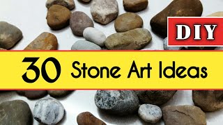 30 easy stone art ideas | DIY Stone craft ideas | DIY Rock painting craft ideas | Stone paintings