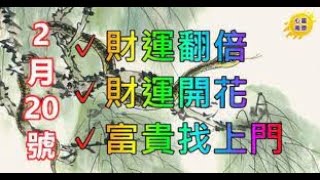 2月20號開始橫財必大發，富貴找上門的生肖 | 生肖命理