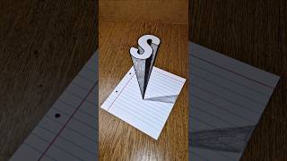 Amazing 3D Letter (S) Real Illusion On Paper 😲 #3dart #3ddrawing #drawingtutorial #paperart #easy3d