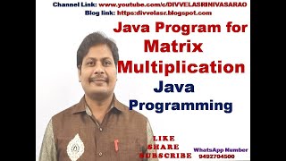 Multiplication of Two Matrices in Java || Java Program for Matrix Multiplication ||