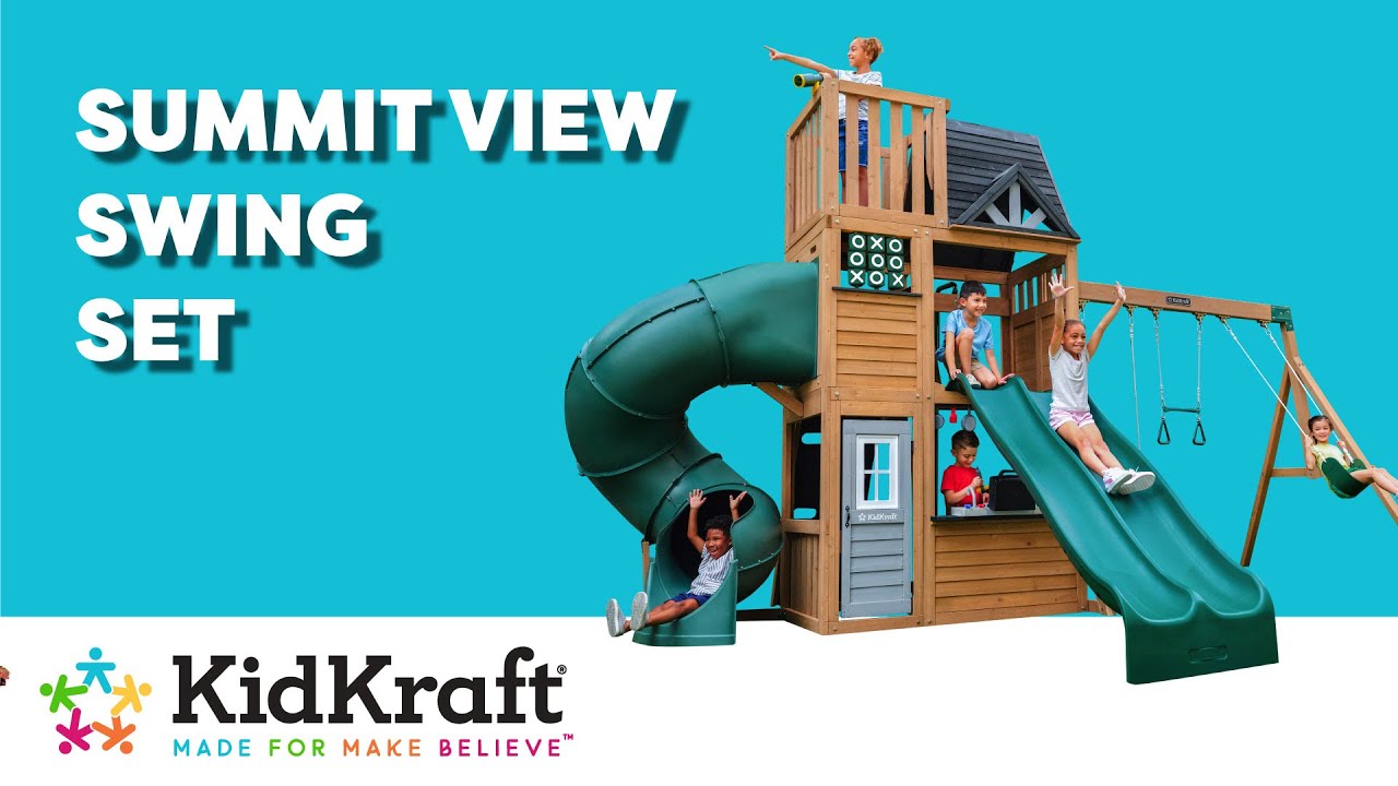 Summit View Swing Set I Kidkraft Wooden Outdoor Swing Sets Youtube