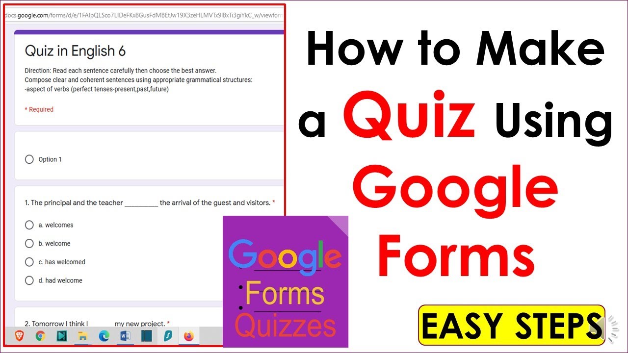 How To Make A Quiz Using Google Forms - YouTube